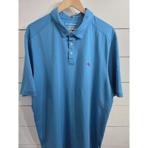 Tommy Bahama Islandzone Polo Shirt Men's XXLT Blue Short Sleeve Modal Blend EC